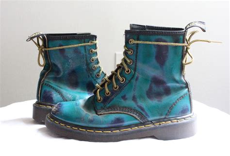 vintage rare turquoise  marten boots etsy