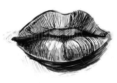 inked lips lips drawing drawing illustrations black white art