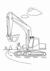 Coloring Excavator Pages Print Kids sketch template