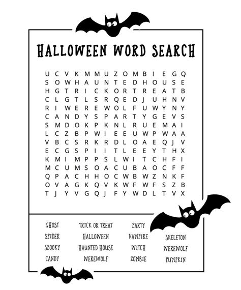 halloween word search printable  word search printable