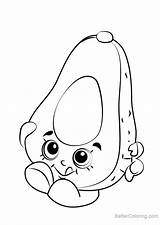 Coloring Pages Avocado Shopkins Dippy Printable Kids sketch template