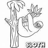 Sloth Coloring sketch template