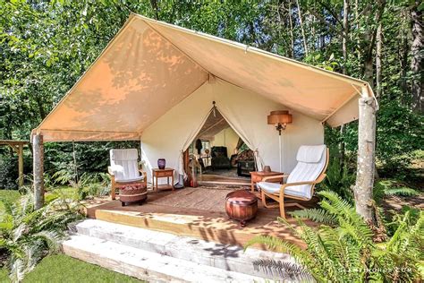 romantic glamping tent rentals on whidbey island in greenbank