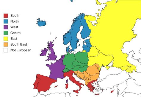 regions  europe continent map geography