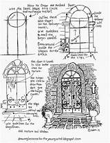 Drawing Door Draw Basic Worksheets Tutorial Castle Arched Drawings Printable Worksheet Elementary Lessons Artist Pencil Sketches Doors Techniques Reference Young sketch template