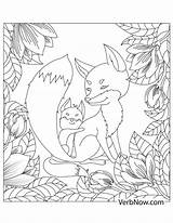 Foxes Coloring Baby sketch template