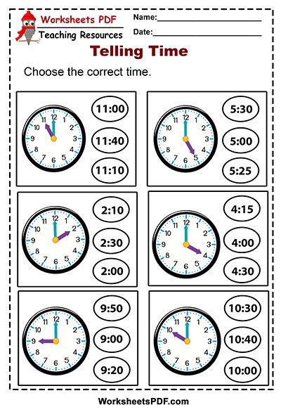 printable telling time worksheets  printable templates