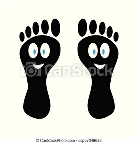 funny cartoon foot prints  feet vector canstock