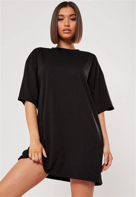 black oversized graphic back t shirt dress missguided