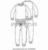 Suit Track Tracksuit Template Sketch Coloring Vector Garment sketch template