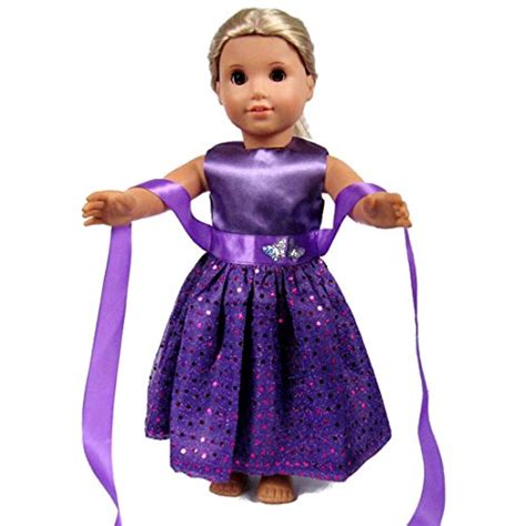 18 inch doll clothes beautiful purple dress with dots outfit fits 18