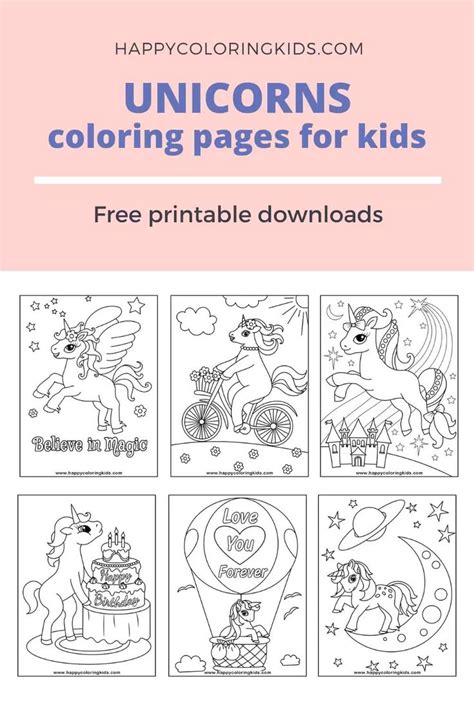 unicorns coloring pages  kids  printable video coloring