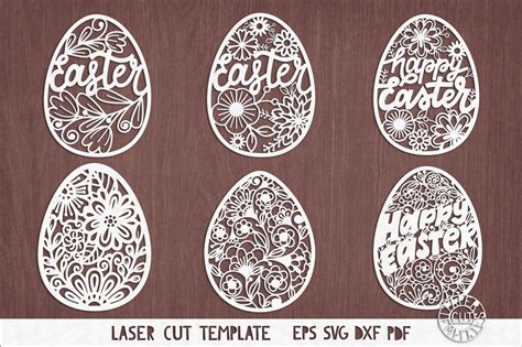 svg set  easter eggs  laser cut book magazine mockups