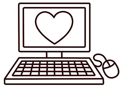 laptop computer   heart   screen  mouse  front