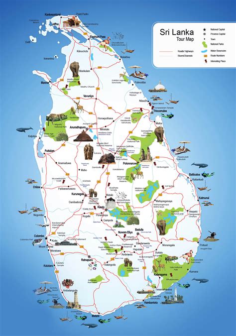 maps  sri lanka detailed map  sri lanka  english tourist map  sri lanka road map