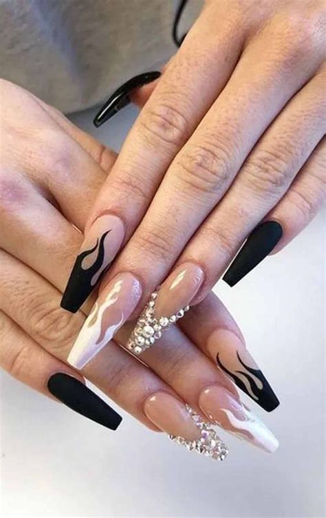 25 Most Impressive Ombre Black Long Acrylic Coffin Nails Create Your