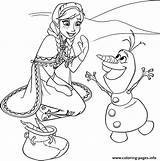 Coloring Frozen Anna Dance Olaf Pages Printable sketch template