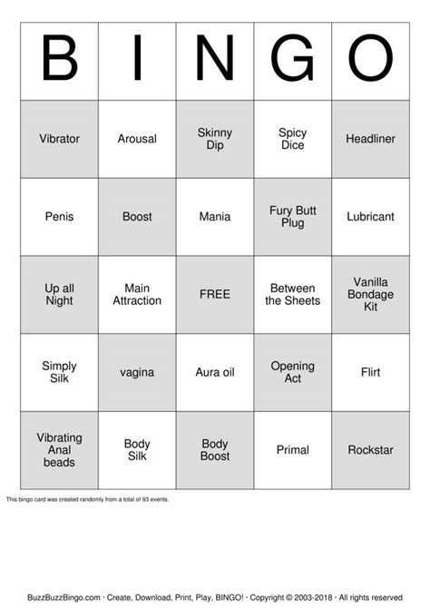 Pure Romance Bingo Cards To Download Print And Customize
