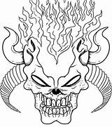 Coloring Pages Skull Demonic Scary Skulls Adults Print Printable Halloween Tattoo Colouring Color Kids Drawing sketch template