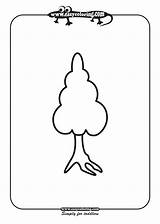 Tree Four Simple Trees Coloring Pages Easy sketch template