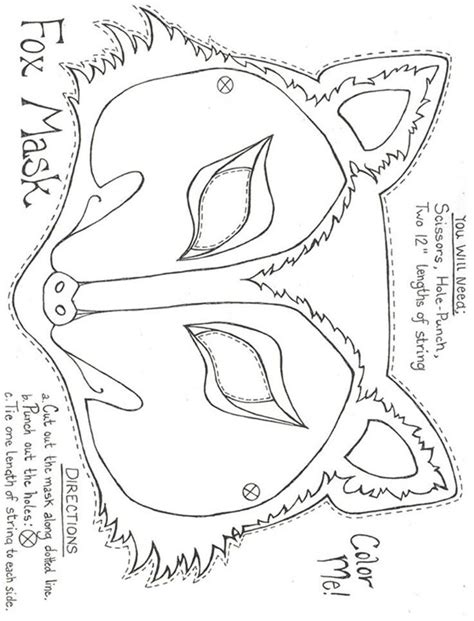 felt pattern fox mask wolf mask paper mask template