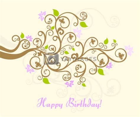 royalty  vector feminine floral happy birthday card  misslina