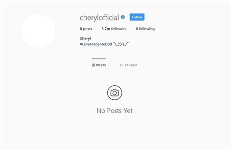 cheryl deletes her entire instagram page in preparation for her big