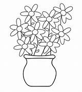 Pot Flower Coloring Pages Flowers Getcolorings Preview Printable sketch template