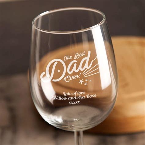 best dad ever personalised wine glass forever bespoke