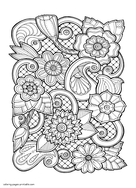 flower coloring pages  adults printable