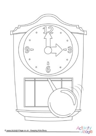 telling time colouring pages