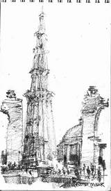Minar Pencil Pakistan Qutub Sketch India Delhi Draw Coloring Pages Urban Places Gate Template Resolution sketch template