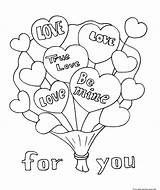 Coloring Pages Valentines Valentine Printable Flowers Bouquet sketch template