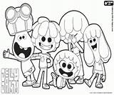Jelly Jamm Coloring Printable Protagonists Group sketch template