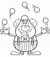Clown Coloring Circus Juggling Pages Balls Printable Juggler Cartoon Tent Smiling Visit Template sketch template