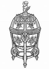 Coloring Faberge Egg Pages Eggs Russian Library Clipart sketch template