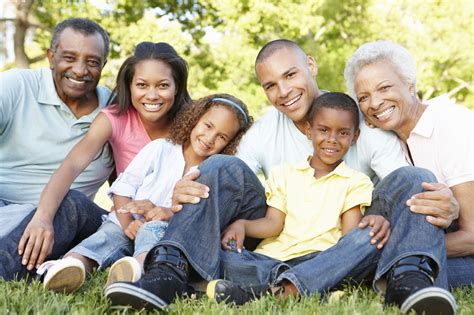 multi generation african american family relaxing  park priority life insurance group