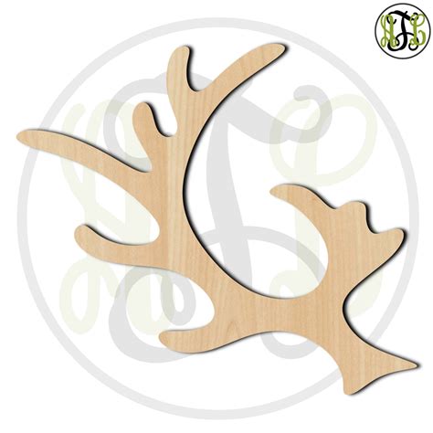 reindeer antler  christmas cutout unfinished wood cutout