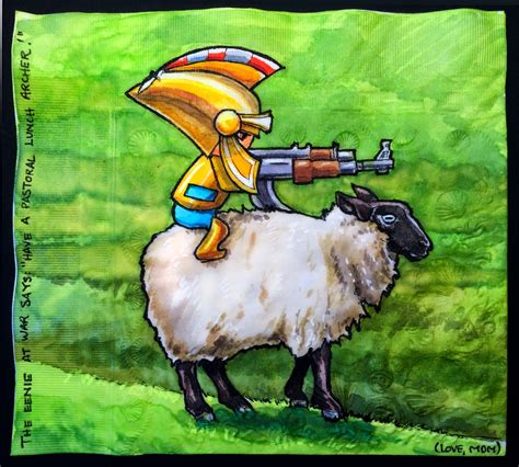 Daily Napkins Eenies At War Guy On A Sheep
