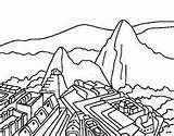 Machu Picchu Inca Pichu Maravillas Colorir Incas Coloriar Desenhar Monumentos Ciudadela sketch template