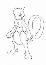 Pokemon Coloring Mewtwo Pages Kids Pikachu Template Color Generation Blank Psychic sketch template