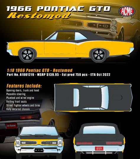 alpha collectibles upcoming releaes acme   pontiac gto restomod scale