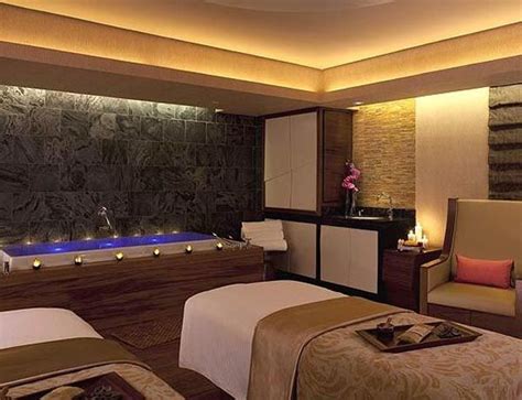 cozy low light massage room spa design ideas