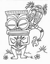 Tiki Coloring Pages Getdrawings Mask sketch template