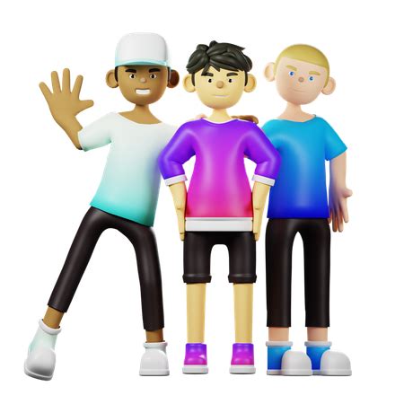 friends giving  poses illustrations   png blend