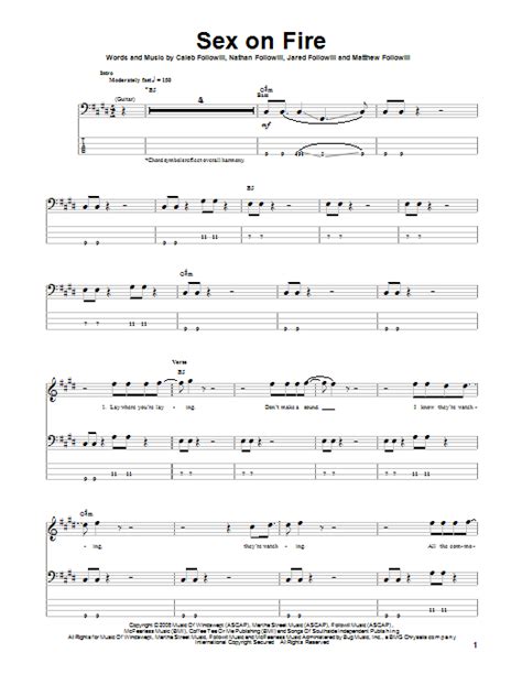 Sex On Fire Bass Guitar Tab By Kings Of Leon Bass Guitar Tab 92961