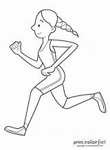 Running Girl Drawing Coloring Happy Run Color Printable Paintingvalley Drawings Strong Fun Print sketch template