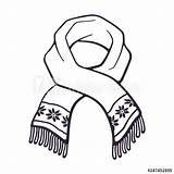 Scarf Clipart Winter Outline Drawing Illustration Hand Vector Doodle Weather Cold Drawn Christmas Snowflake Clothing Wool Clip Pattern Made Outlines sketch template
