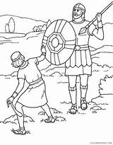 Goliath David Coloring Pages Coloring4free Fighting Related Posts sketch template