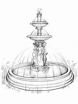 Fountain Coloring Pages Printable Kids Color Bright Colors Favorite Choose sketch template